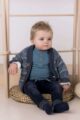 Baby Jeans dunkelblau lange Hose in Used Look robuste Waschung - mehrfarbige Strickjacke Kinder Sweatshirt blau für Jungen - Kinder Sweathose voN Dirkje - Babyfoto Kinderfoto