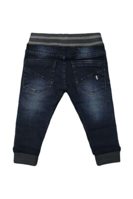 Baby Jeans lange Jogginghose dunkelblau in Used Look Slim Fit mit Naht-Stitching Denim moderne Waschung - Kinder Jungen Sweatpants von DIRKJE - Rückansicht