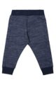 Baby Jogginghose flache Beinteilung lange Kinderhose blau meliert mit Naht-Stitching & Komfortbund - Jungen Kinder Sweatpants von DIRKJE - Rückansicht