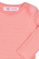 Baby Kinder Body aus 100% Baumwolle mit Druckknöpfen, Schulterumschlag + rosa-weiße Streifen für Mädchen - Koralle Body Langarm von MINOTI - Detailansicht