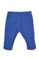 Baby Kinder Basic Jungen Strampelhose mit Fuß in Navy Blau aus 100% Baumwolle - Babyhose unifarben mit Komfortbund von MINOTI – Vorderansicht