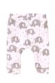 Baby Kinder Mädchen lange Leggings in Weiß mit Tiermotiv Elefanten in Grau aus 100% Baumwolle - Schlupfhose mit Komfortbund + Bündchen von MINOTI – Rückansicht