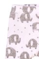 Baby Kinder Mädchen lange Leggings in Weiß mit grauen Elefanten + Sternen aus reiner Baumwolle - Babyhose mit Schlupfbund + Bündchen von MINOTI – Detailansicht