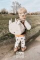 Veganer großer Kinder Kunstleder Rucksack Reh Bambi Tiermotiv grau beige - Handmade Baby Mädchen & Jungen Schulrucksack, Freizeitrucksack tierfrei unisex von LITTLE WHO - Inspiration