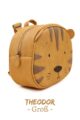 Handmade Rucksack für Kinder Babys groß veganes Kunstleder Tiger Braun Orange - Animal Mädchen & Jungen Tier Babyrucksack Bag handgefertigt mit Reißverschluss von LITTLE WHO - Seitenansicht