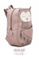 Handmade Tier Rucksack für Kinder Babys groß veganes Kunstleder Eule Owl in rosa - Animal Uhu Kautz Mädchen Babyrucksack Bag handgefertigt mit Reißverschluss von LITTLE WHO - Seitenansicht