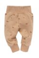 Unisex Baby Kinder Leggings in Karamell-Braun mit Pferden und Äpfeln gemustert - Lässige Pumphose mit geripptem Komfortbund von PINOKIO - Vorderansicht