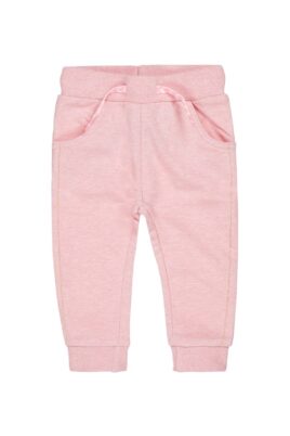 Rosa Kinder Baby Basic Sweathose Jogginghose mit Taschen, Bündchen & Kordel für Mädchen von DIRKJE - Vorderansicht