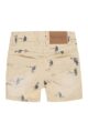 Baby Jungen Kinder Jeansshorts Beige mit Five Pocket Taschen & Flamingos gemustert - Helle Sommershorts mit Tieren Baumwolle von DIRKJE - Rückansicht