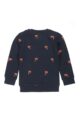 Kinder Baby Pullover mit Palmen Muster, Tasche & Rundhals für Jungen in Dunkelblau Navyblau aus Baumwolle von Koko Noko - Sommer Sweatshirt Rückansicht