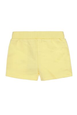 Kinder Baby Kurze Hose mit goldenen & weißen Streifen & Kordel für Mädchen in Gelb von Koko Noko - Basic Sweat Sommershorts Rückansicht