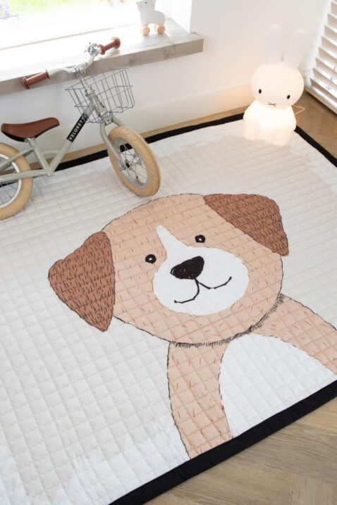 Baby Kinder XL große Spieldecke Spielmatte mit Hunde Tiermotiv 150x200 cm von Love by Lily - Detailansicht Dog Playmat