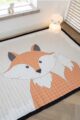 XL Spieldecke Krabbeldecke mit Fox Fuchs & Anti Rutsch Boden für Babys & Kinder als Geschenkidee von Love by Lily - Spielmatte im Kinderzimmer Babyzimmer