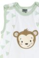 Weiß grünes 2er Set Sommerschlafsäcke für Babys & Kinder mit Affe & Dreiecken Safari für Jungen & Mädchen aus OEKO TEX Baumwolle unwattiert von Boley - Detailansicht Safari Affen Tiermuster