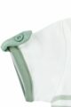 Weiß grünes Kurzarm Baby & Kinder T-Shirt mit Dinso, Streifen & Print BABY DINO Öko-Tex® Standard 100 für Jungen von Jacky - Detailansicht Ärmelschlaufen