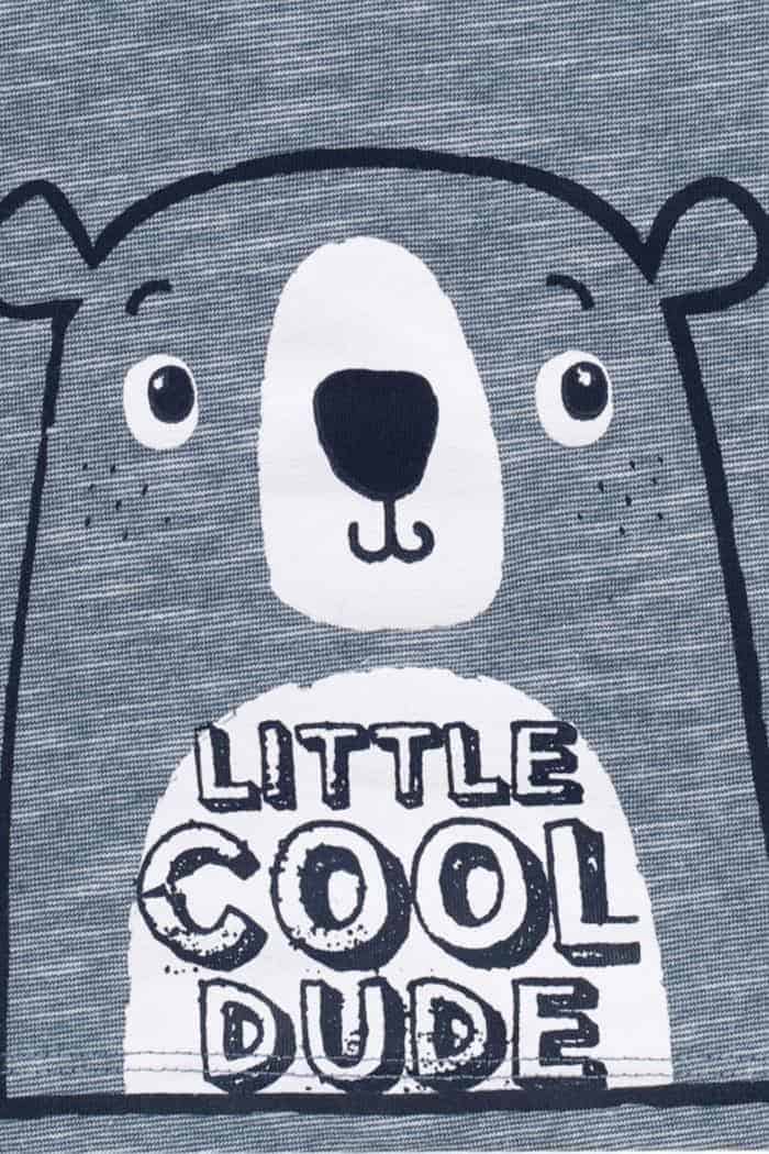 Meliertes Baby & Kinder T-Shirt mit Bär ☀︎ LITTLE COOL DUDE