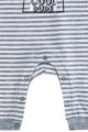 Baby Jungen zweiteiliges Set mit Streifen Strampler ohne Füße, Bär & LITTLE COOL DUDE Print + Langarmshirt meliert blau von Jacky - Detailansicht Schritt Druckknöpfe & Bündchen
