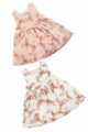 Baby & Kinder Trägerkleid Sommerkleid ohne Ärmel mit Blumen, Blüten, Zweige & Rüschen aus Bio Baumwolle von Pinokio - Vorderansicht Mädchenkleider in Weiß & Rosa