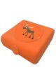 Baby & Kinder Lunchbox Sandwichbox Brotbox mit Elch Tiermotiv in Orange - Kids Frühstücksbox von Carl Oscar - Vorderansicht