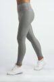 Damen Classic Compressive Leggings High Waist mit hohem Bund für Yoga, Fitness, Sport & Freizeit in Grau von Nature Hommage - Nachhaltige Women ECONYL® Slim Funktionstights stone grey