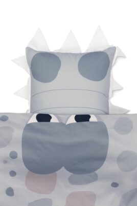 Baby Krokodil Bettwäsche Set mit Bettdeckenbezug 70x100 cm & Kissenbezug 40x45 cm mit Schmusetuch von ZNORKI - Detailaischt Kopfkissen mit Zähnen Kuscheltuch