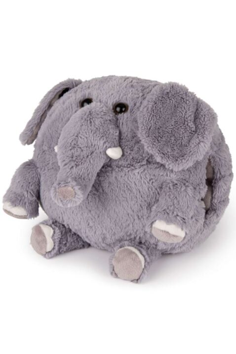 Baby & Kinder Kuscheltier Elefant Handwärmer für Jungen & Mädchen - Großer Tier Soft Plüsch 3-in-1 Muff, Plüschtier, Kissen Wärmekissen Pillow von COZY NOXXIEZ - Vorderansicht Kleinkinder XXL Stofftier Elephant grau