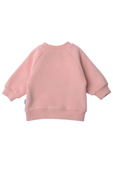 Jungen & Mädchen Rundhals Sweatshirt Pullover mit Smile Motiv, Rippbündchen & Print aus Baumwollmischung in Rosa dusty pink von LILIPUT - Rückansicht weicher unisex Sweater Oberteil mit Smiley für Babys & Kinder