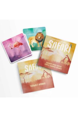 Kinder & Familien Memo Spiel Paarsuchspiel SAFARI mit 32 farbenfrohen extra großen Karten von Tieren aus Afrika inkl Begleitheft Illustrationen von PIHU - Vorderansicht Memory Legespiel