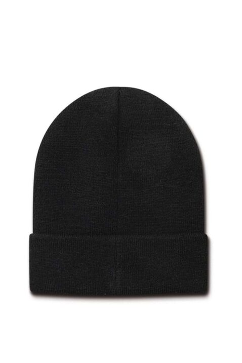 Warme Pinguin Babymütze & Kindermütze Beanie mit breitem Umschlag in Schwarz unisex von KOAA - Rückansicht Jungenmütze & Mädchenmütze Strickmütze Lizenzprodukt