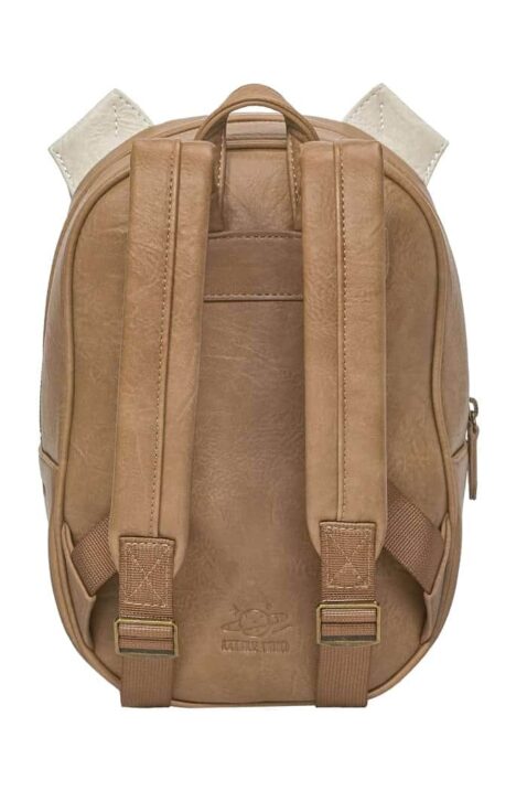 Hund Henri Tier veganer Kindergartenrucksack veganes Leder mit verstellbaren Trägern recycelt in Braun von LITTLE WHO - Rückansicht Kita, Schule & Freizeit Rucksack für Mädchen & Jungen tierfreier Lederimitat Kinderrucksack Backpack