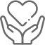 Liebe - Icon Hand mit Herz