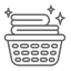 Reinigung - Icon mit Wäschekorb für einfaches Reinigen